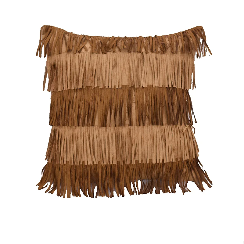 HiEnd Accents Alternating fringe pillow