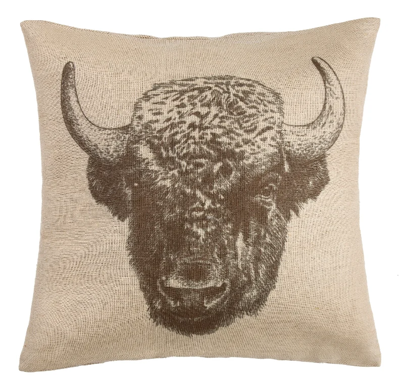 HiEnd Accents Buffalo Burlap Pillow