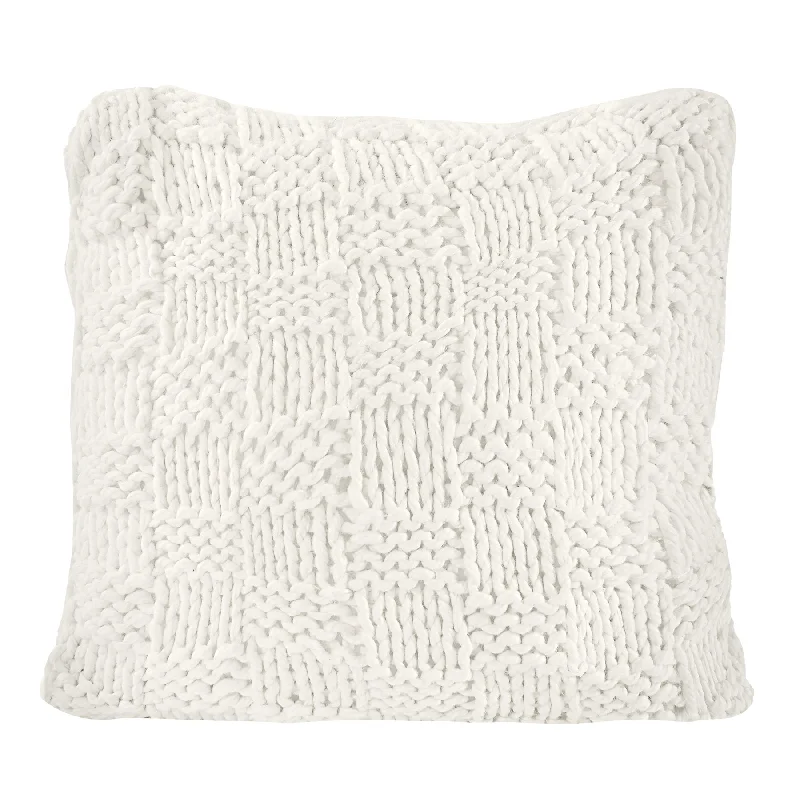 HiEnd Accents Chess Knit Euro Pillow, Natural