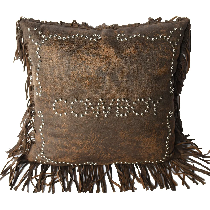 HiEnd Accents Cowboy Studded Pillow