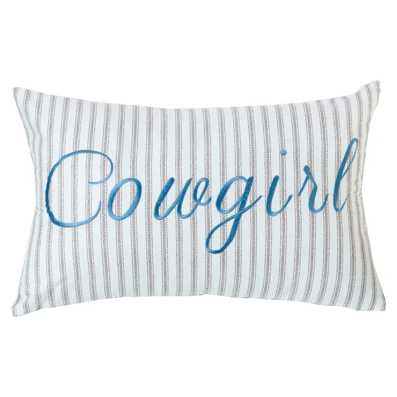 HiEnd Accents Cowgirl Embroidery Pillow