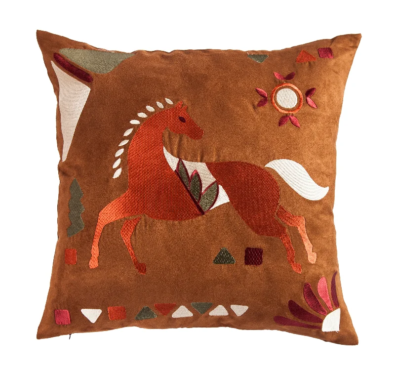 HiEnd Accents Embroidered Horse Pillow