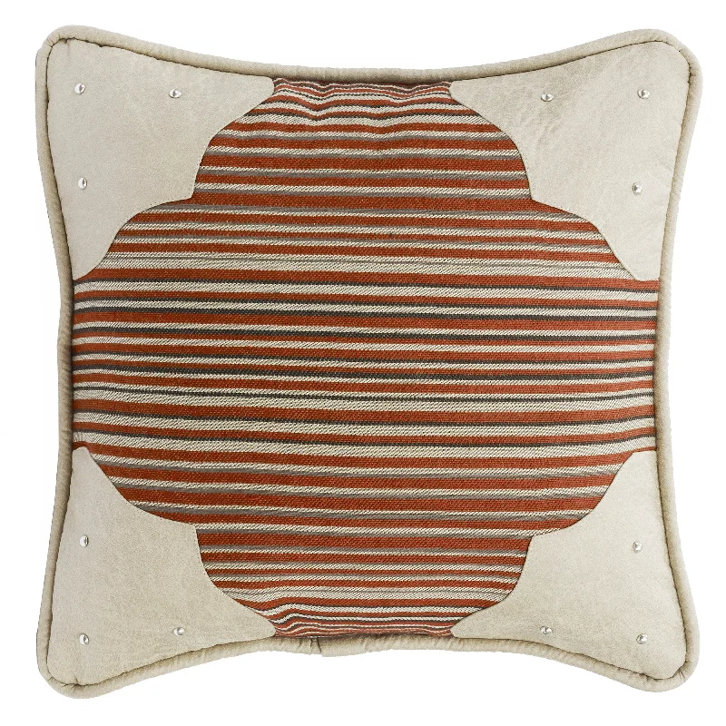 HiEnd Accents Faux Leather Corner Scallop Pillow