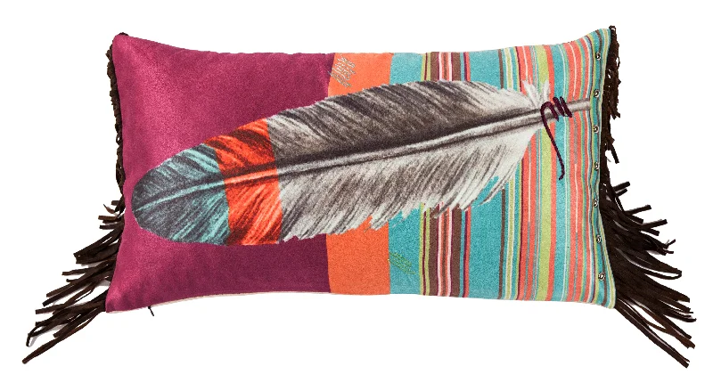 HiEnd Accents Feather Pillow with Embroidery Details