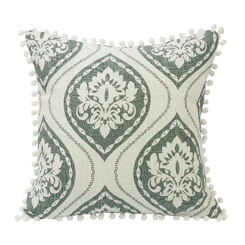 HiEnd Accents Graphic Print pillow with pom trim