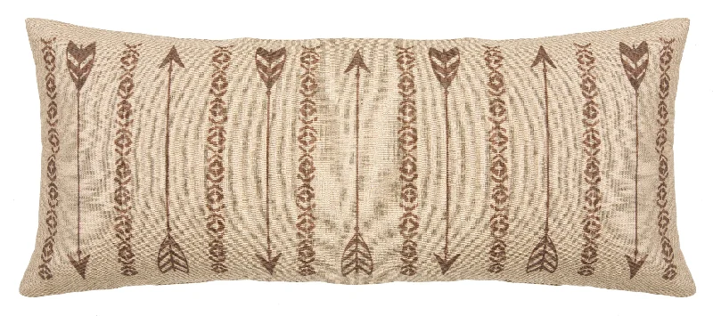 HiEnd Accents Long Rectangles and Arrows Burlap Pillow