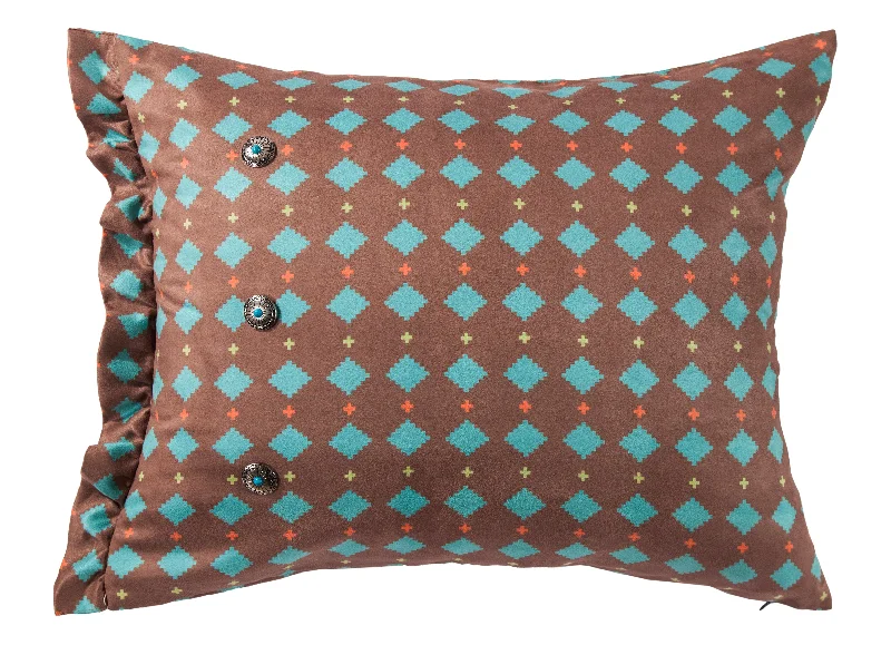 HiEnd Accents Printed multi diamond suede pillow