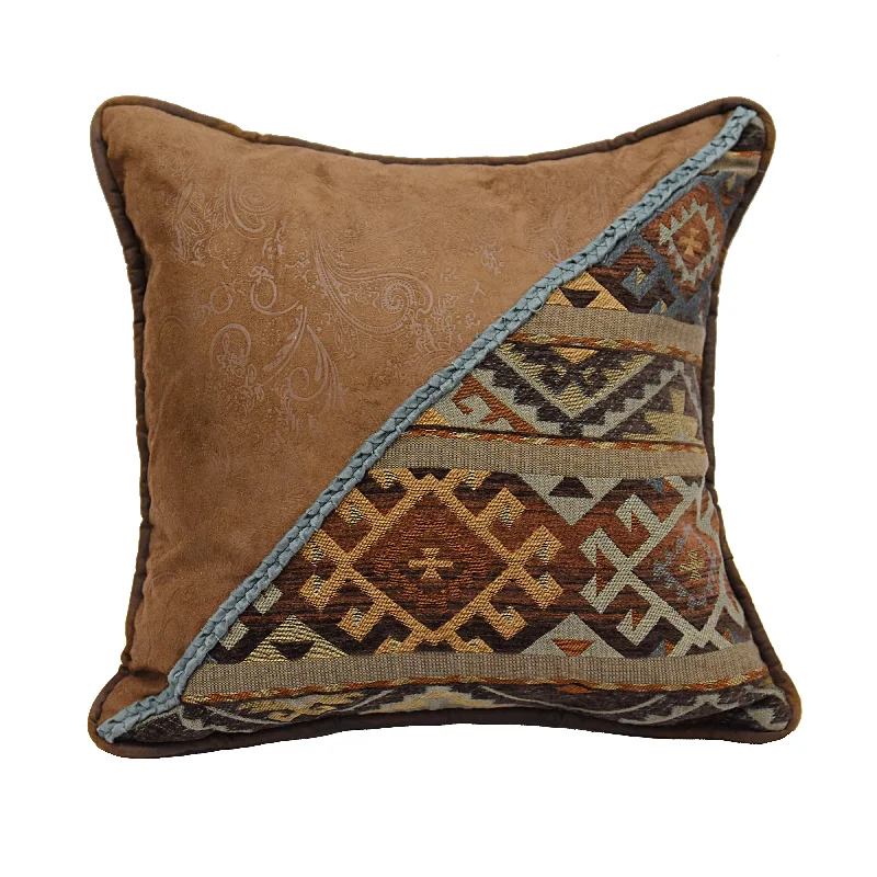 HiEnd Accents Southwestern pillow with studs and velvet