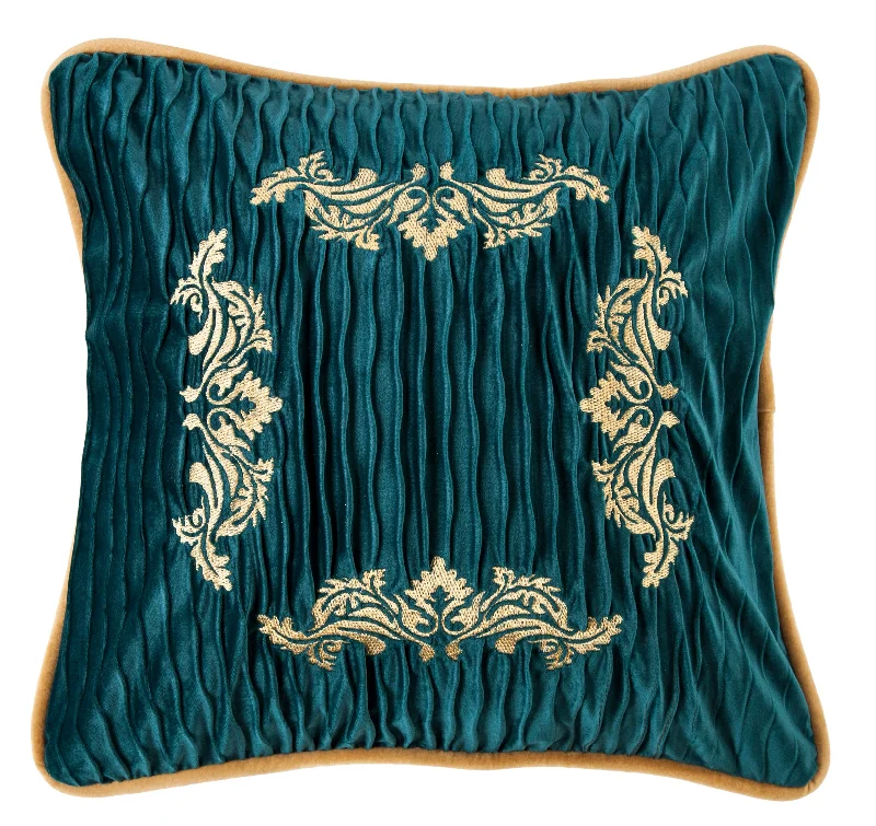 HiEnd Accents Velvet Embroidery Pillow