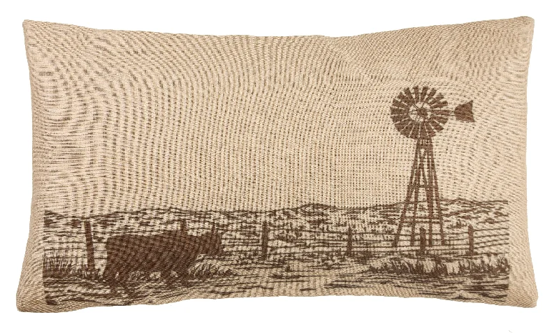 HiEnd Accents Windmill Burlap Pillow