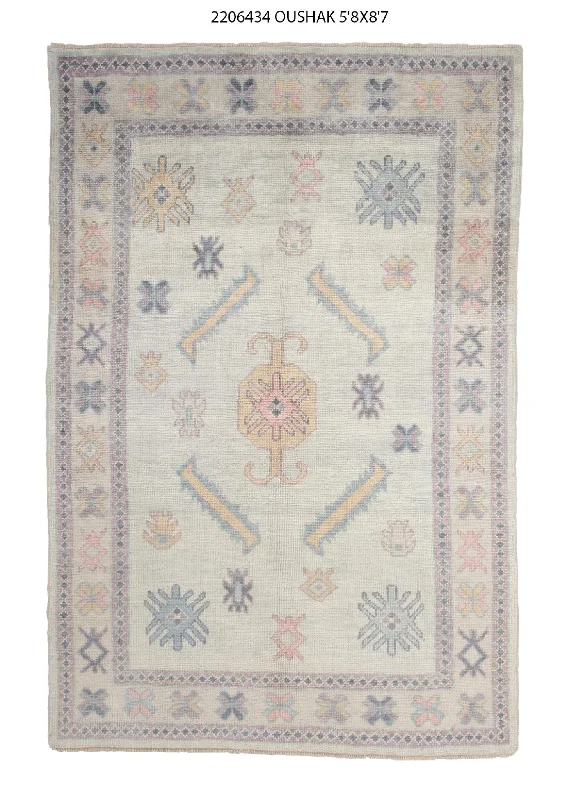 6x9 Modern Oushak Area Rug