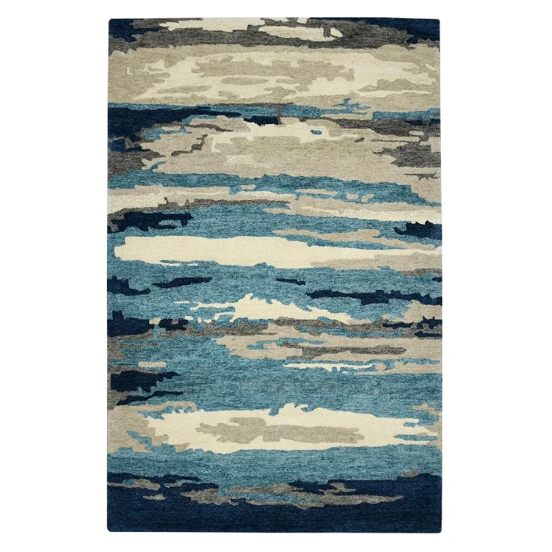 Abstract ABS-4 Navy/Grey Rug