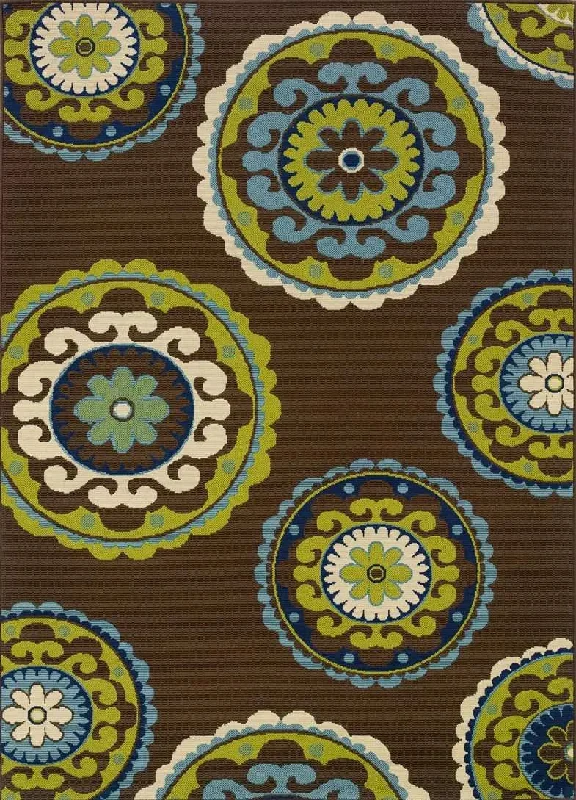 Caspian 859D Brown/ Green Rug