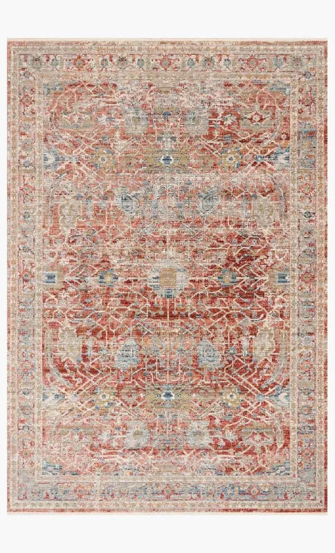 Claire CLE-01 Red/Ivory Rug