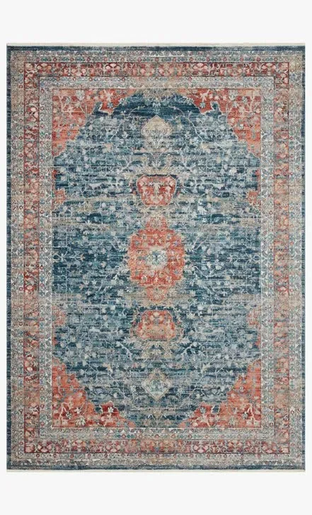 Elise ELI-05 Navy/Red Rug