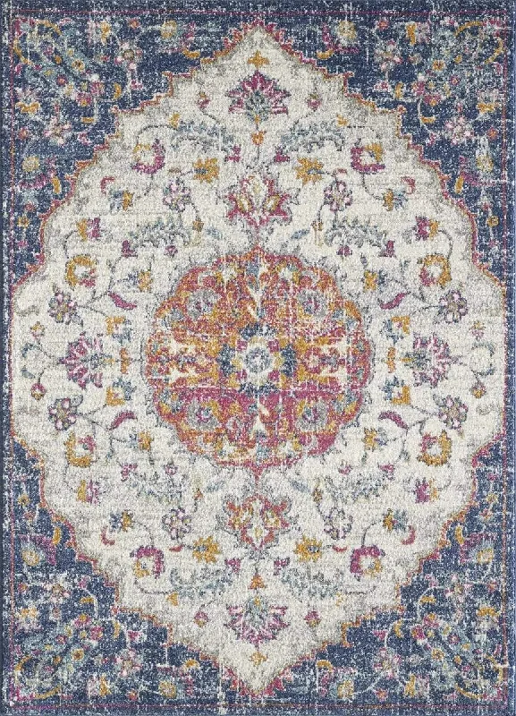 Evolution 5101 Ivory/Navy Farrah Rug