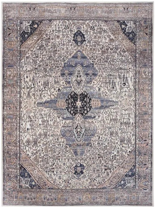 Grand Washables GRW05 Ivory/Blue Rug