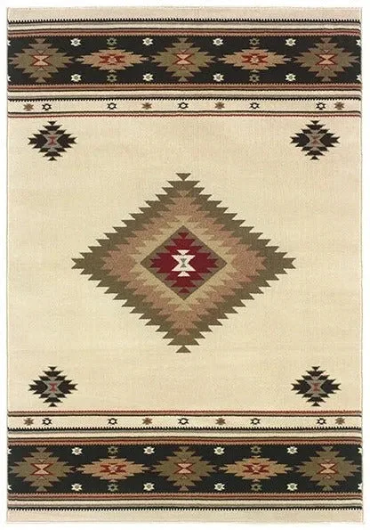 Hudson 87I Beige/ Green Rug