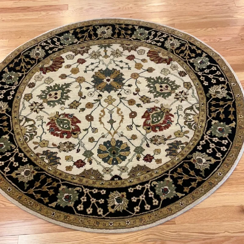 Kaoud Rugs 5.11X6 Round BEIGE ANT.MAHAL Area Rug