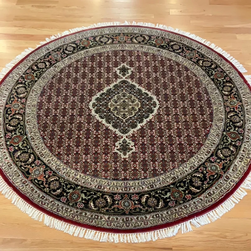 Kaoud Rugs 6.1X6.1 Round BURGUNDY TABRIZ-M Area Rug