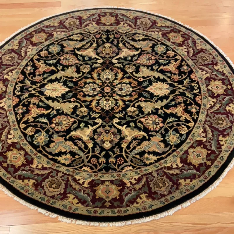 Kaoud Rugs 6.1X6.2 Round BLACK MAHAL Area Rug