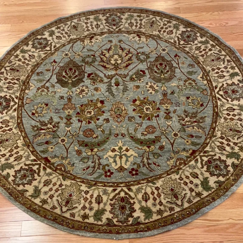 Kaoud Rugs 6X6 Round LIGHT BLUE ANT.MAHAL Area Rug