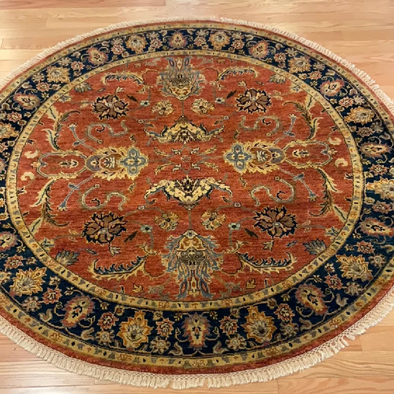 Kaoud Rugs 6X6 Round RUST ANT. MAHAL Area Rug