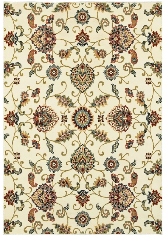 Kashan 9946W Ivory/ Multi Rug