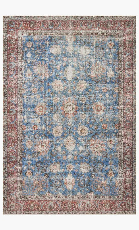 Loren LQ-01 Blue / Brick Rug