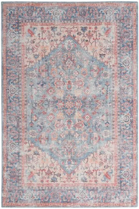 Nicole Curtis Machine Washable Series 1 SR104 Blue/Multi Rug