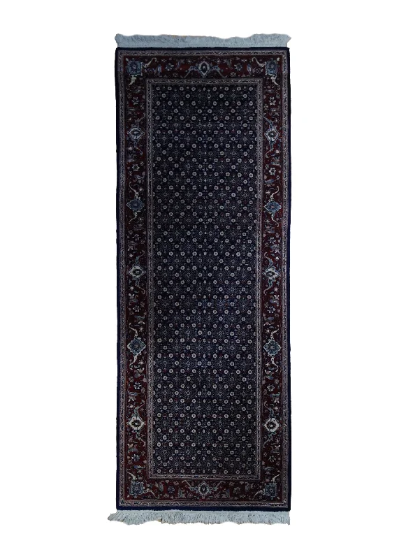 Oriental Rug Chinese Handmade Runner Traditional 2'8"x6'0" (3x6) Black Red Mahi Fish Design #A34386