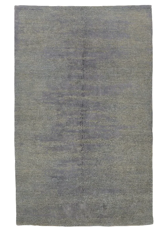 Oriental Rug Pakistani Handmade Area Modern Neutral 5'0"x8'1" (5x8) Blue Gray Open Design #35069