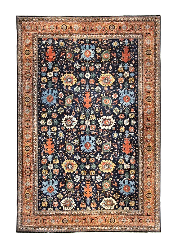 Oriental Rug Pakistani Handmade Area Transitional 11'9"x17'4" (12x17) Red Blue Oushak Design #A34632