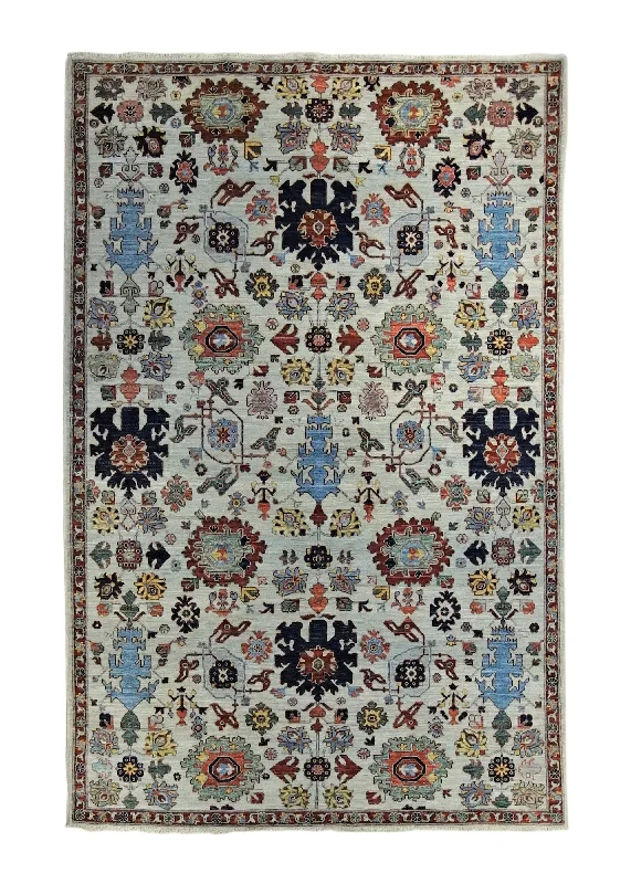 Oriental Rug Pakistani Handmade Area Transitional 5'2"x7'10" (5x8) Whites/Beige Oushak Design #A34626