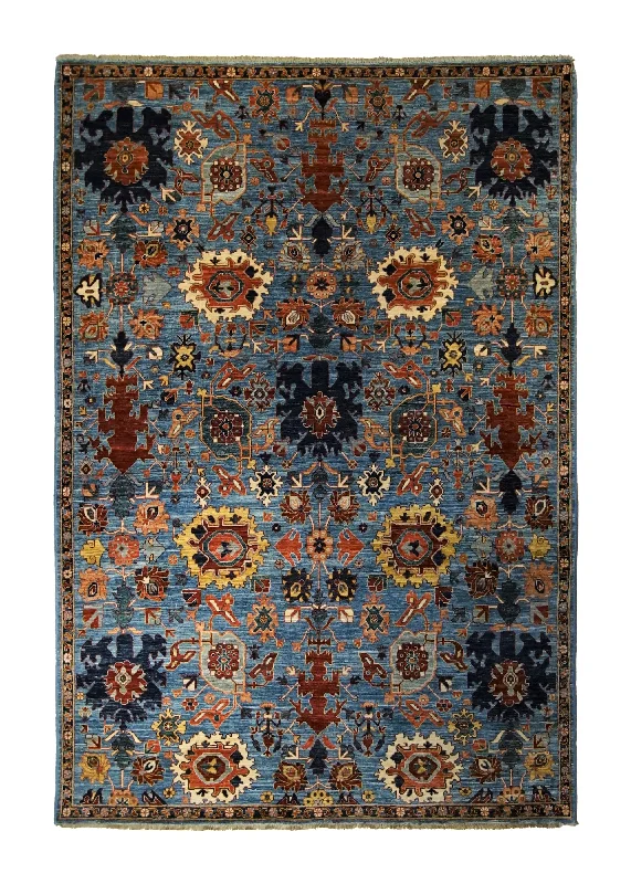 Oriental Rug Pakistani Handmade Area Transitional 6'0"x8'10" (6x9) Blue Oushak Design #A34467