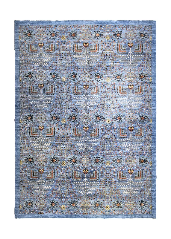 Oriental Rug Pakistani Handmade Area Transitional Tribal 10'2"x14'3" (10x14) Blue Tree of Life Bakhshayesh Design #A34618