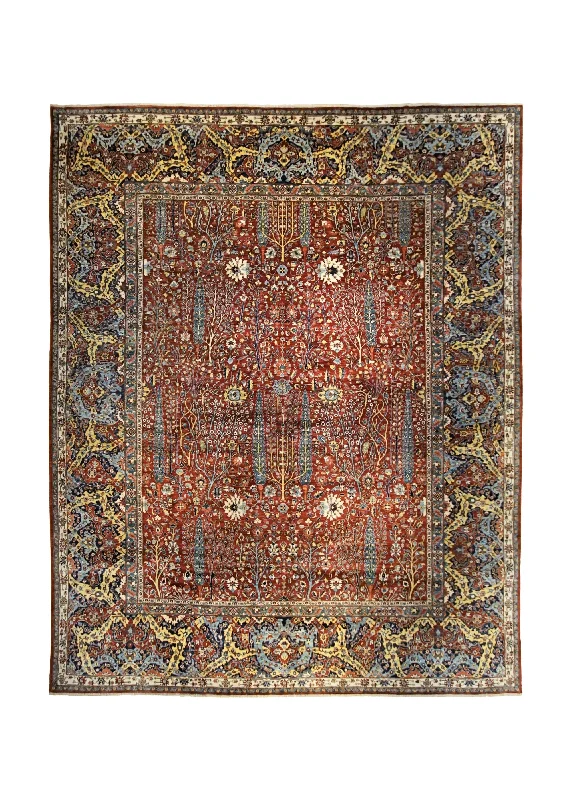 Oriental Rug Pakistani Handmade Area Transitional Tribal 11'10"x14'10" (12x15) Red Tree of Life Bakhshayesh Design #A34466