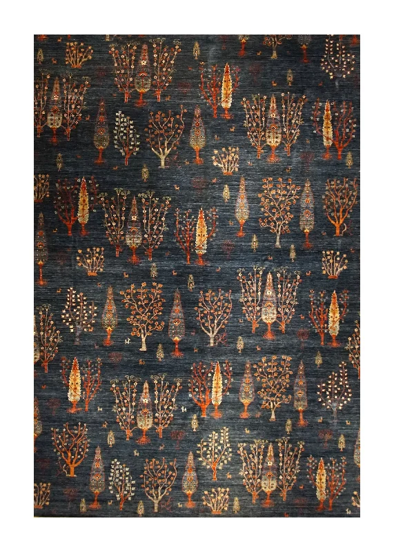 Oriental Rug Pakistani Handmade Area Transitional Tribal 12'3"x17'11" (12x18) Blue Orange Pictorial Tree of Life Design #A34389