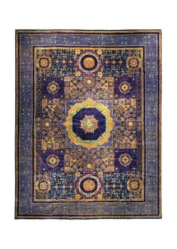 Oriental Rug Pakistani Handmade Area Transitional Tribal 13'2"x16'8" (13x17) Purple Mamluk Design #A34527