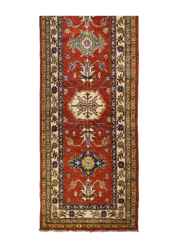 Oriental Rug Pakistani Handmade Runner Transitional Tribal 2'5"x21'2" (2x21) Red Kazak Geometric Design #A30873