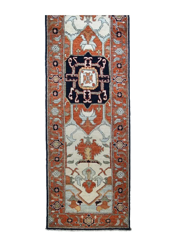 Oriental Rug Pakistani Handmade Runner Transitional Tribal 2'2"x8'0" (2x8) Red Serapi Geometric Design #A31461