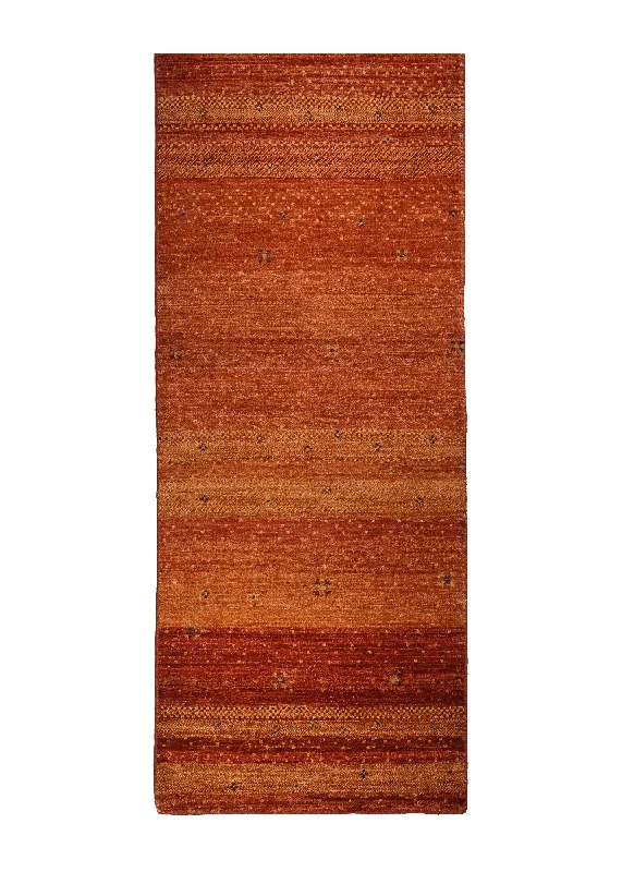 Oriental Rug Pakistani Handmade Runner Transitional Tribal 2'6"x10'6" (3x11) Red Gabbeh Geometric Design #A31961