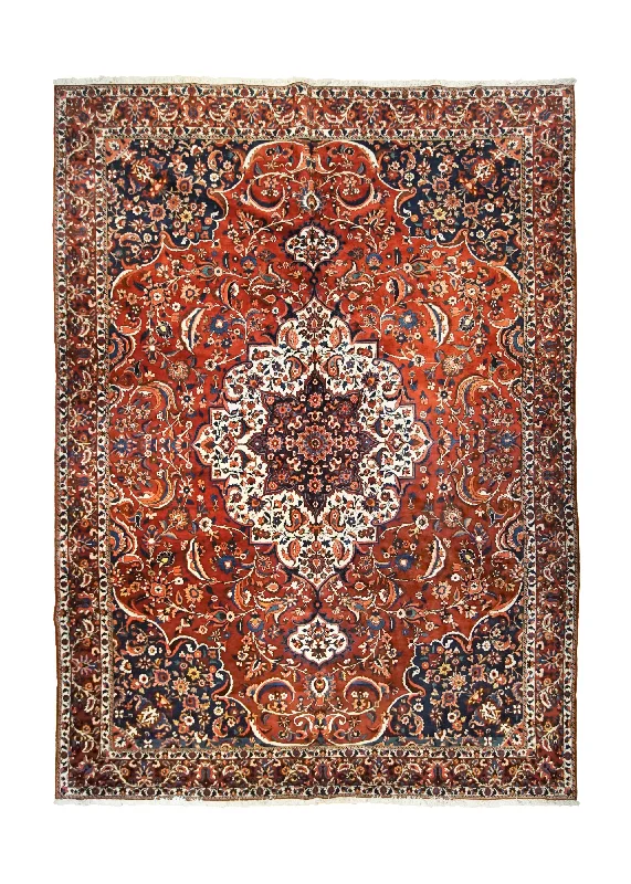 Persian Rug Bakhtiari Handmade Area Tribal 9'4"x12'10" (9x13) Red Floral Design #A34643