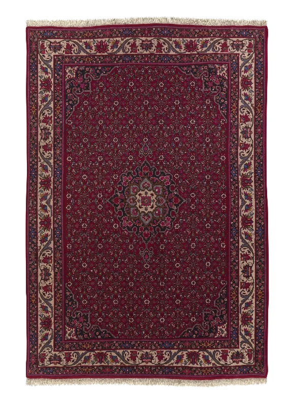 Persian Rug Bijar Handmade Area Traditional 7'0"x10'1" (7x10) Red Herati Design #27833