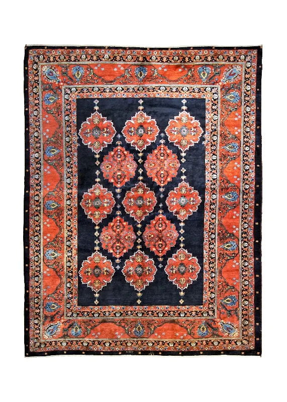 Persian Rug Ghashghaei Handmade Area Tribal 8'0"x10'4" (8x10) Blue Red Open Design #A34651