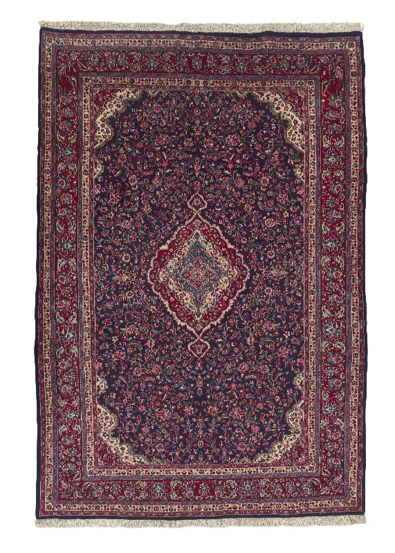 Persian Rug Hamadan Handmade Area Traditional Tribal 7'2"x10'11" (7x11) Red Blue Floral Design #28613