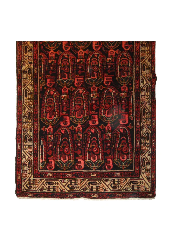 Persian Rug Malayer Handmade Runner Tribal 3'9"x15'1" (4x15) Blue Red Paisley/Boteh Design #A20162