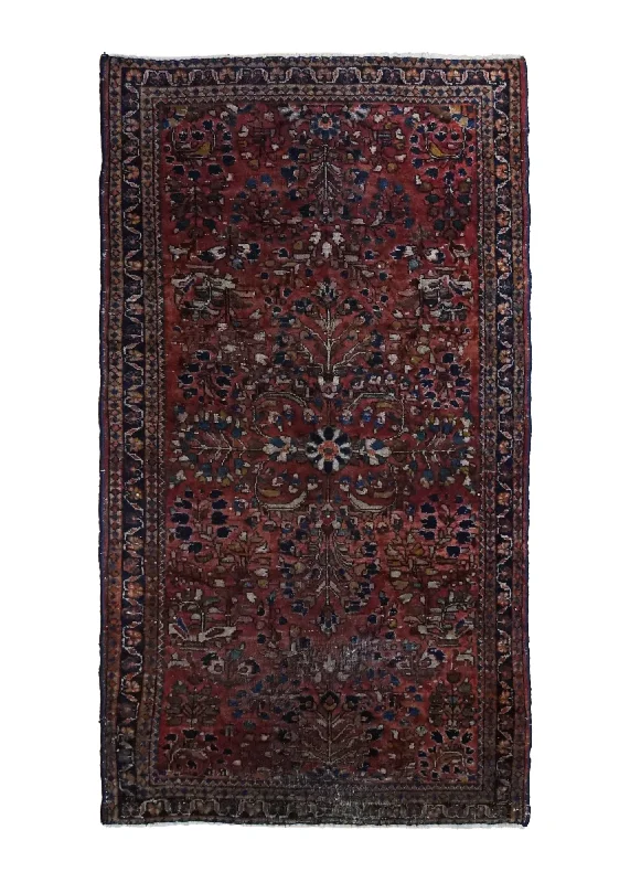 Persian Rug Sarouk Handmade Area Antique Traditional 2'2"x3'11" (2x4) Whites/Beige Floral Design #A34683