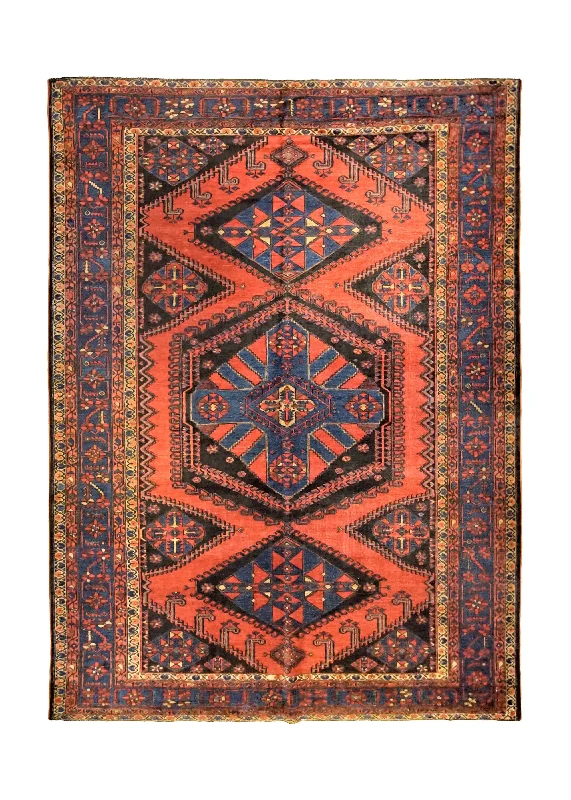 Persian Rug Viss Handmade Area Antique Tribal 9'0"x12'1" (9x12) Red Geometric Design #A34594