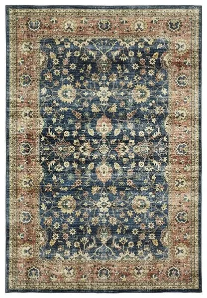 Sumter SUM04 Blue/Rust Rug